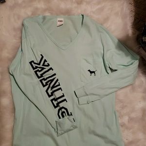 VS Pink V neck long sleeve tee!!